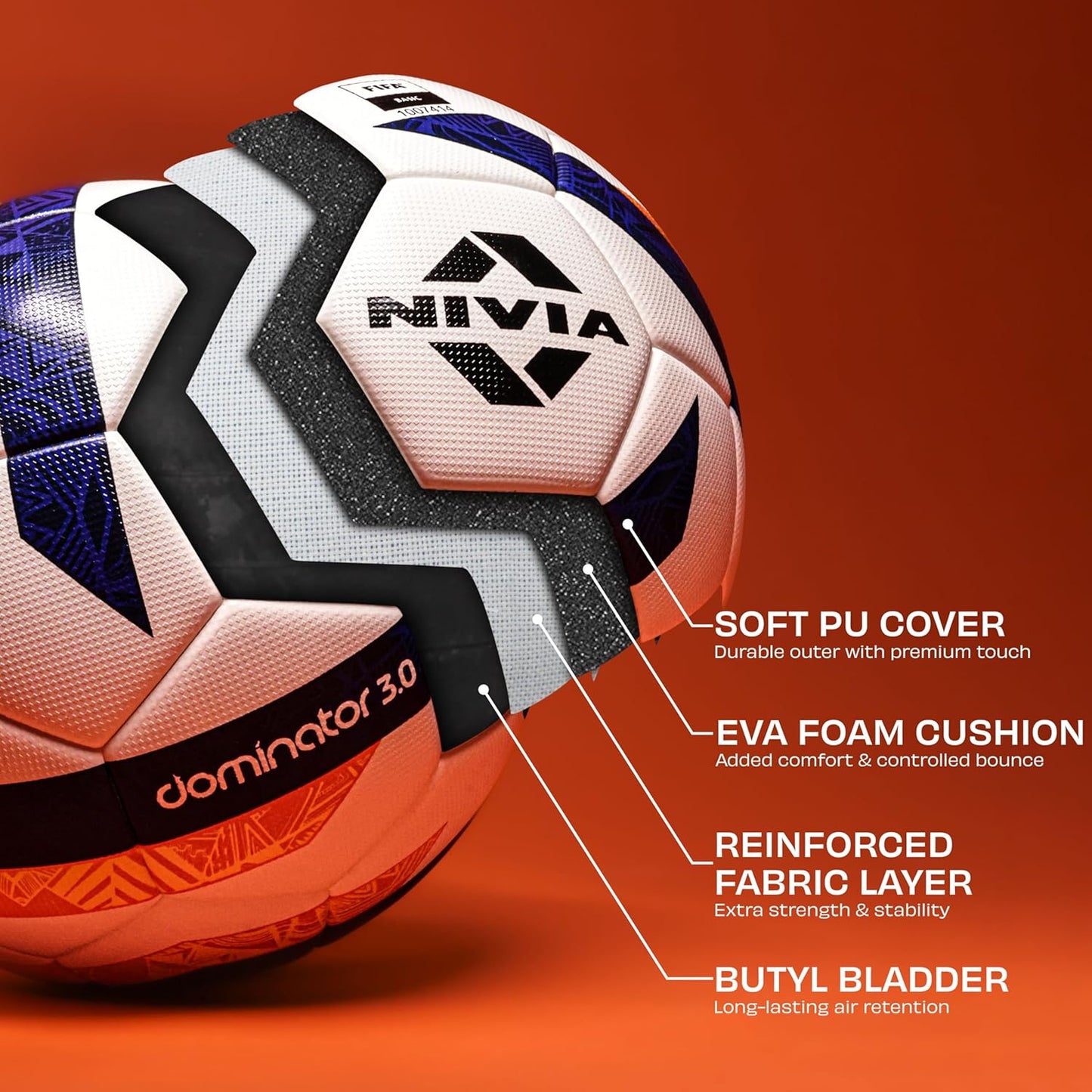 Nivia Dominator Rubber Football 3.0